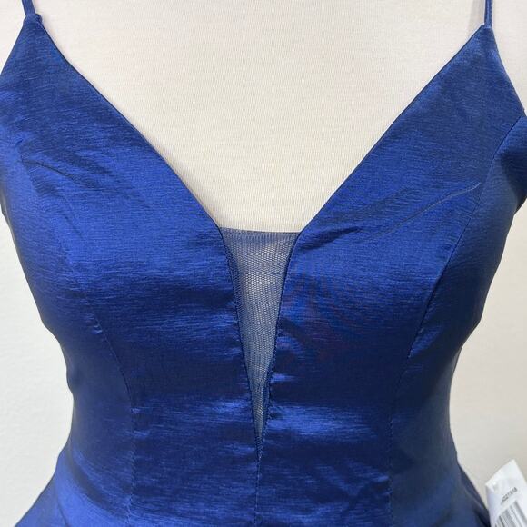 B Darlin Size 5/6 Dress Cocktail Hoco Prom Vintage Hi-Low Princess Taffeta Blue - Picture 4 of 16